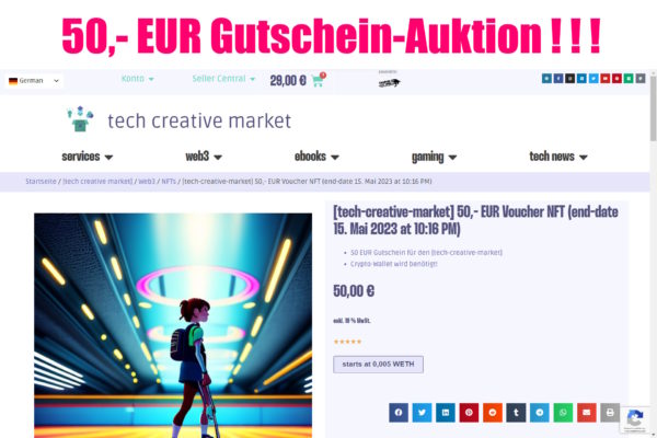 50 Eur Gutschein tech-creative-market